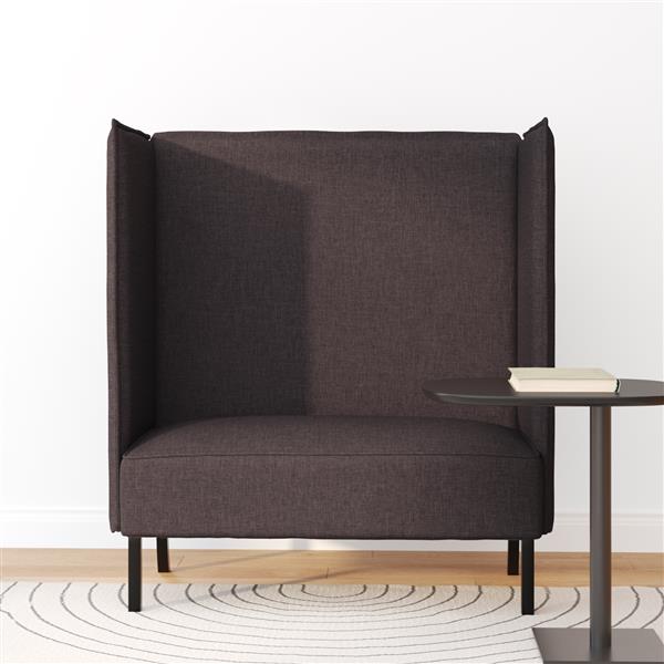 Grote foto vidaxl hoge rug bank donkerbruin 109x56x121 cm stof huis en inrichting bankstellen