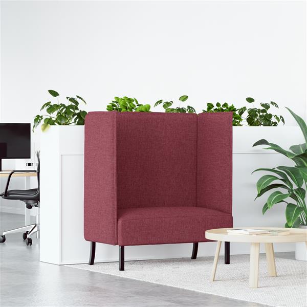 Grote foto vidaxl hoge rug sofa bordeauxrood 109x56x121 cm stof huis en inrichting bankstellen