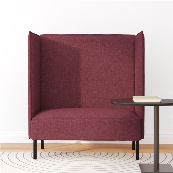 Grote foto vidaxl hoge rug sofa bordeauxrood 109x56x121 cm stof huis en inrichting bankstellen