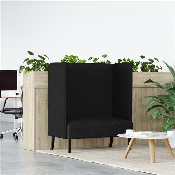 Grote foto vidaxl hoge rugbank zwart 109x56x121 cm stof huis en inrichting bankstellen