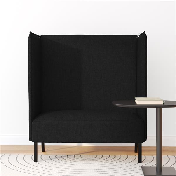 Grote foto vidaxl hoge rugbank zwart 109x56x121 cm stof huis en inrichting bankstellen