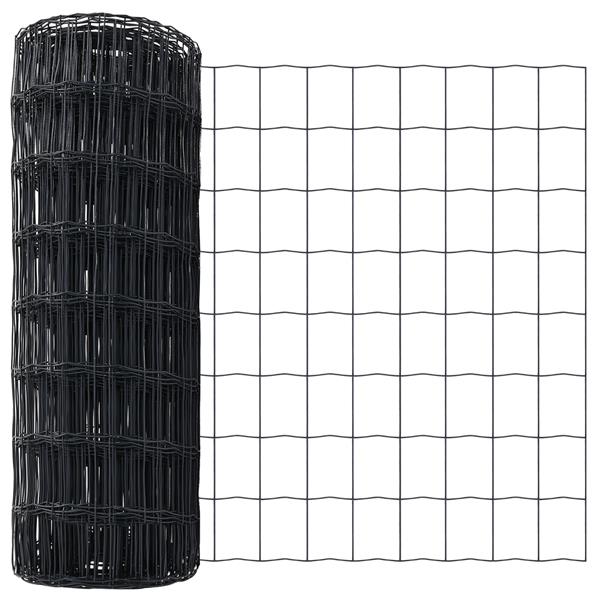 Grote foto vidaxl euro schutting grijs 0 6 x 25 m staal tuin en terras hekken en schuttingen