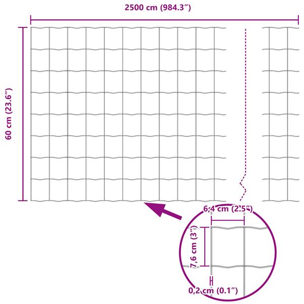 Grote foto vidaxl euro schutting grijs 0 6 x 25 m staal tuin en terras hekken en schuttingen