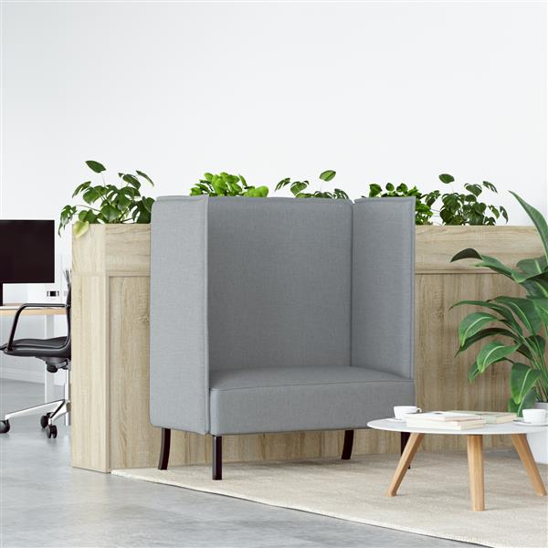 Grote foto vidaxl hoge rugbank lichtgrijs 109x56x121 cm stof huis en inrichting bankstellen