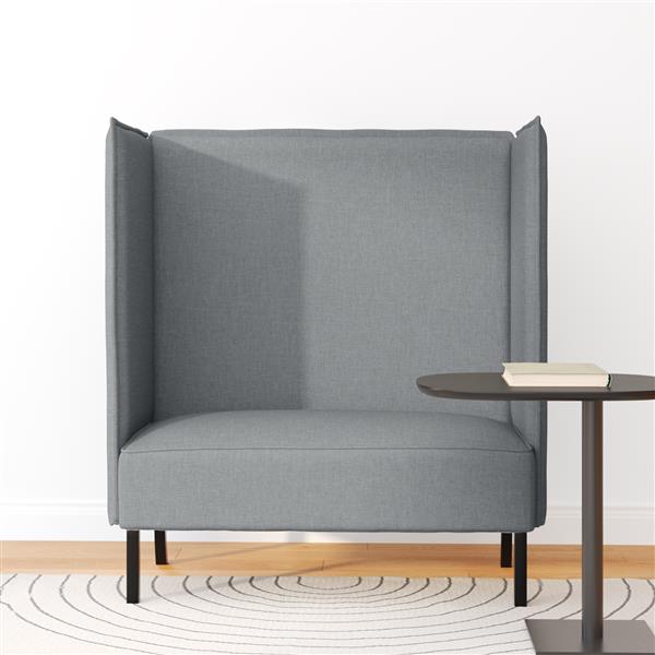 Grote foto vidaxl hoge rugbank lichtgrijs 109x56x121 cm stof huis en inrichting bankstellen