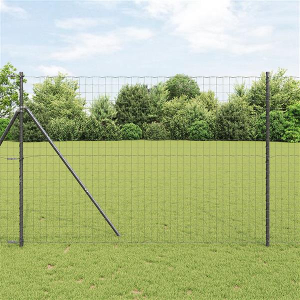 Grote foto vidaxl euro afscheiding grijs 1 6 x 10 m staal tuin en terras hekken en schuttingen