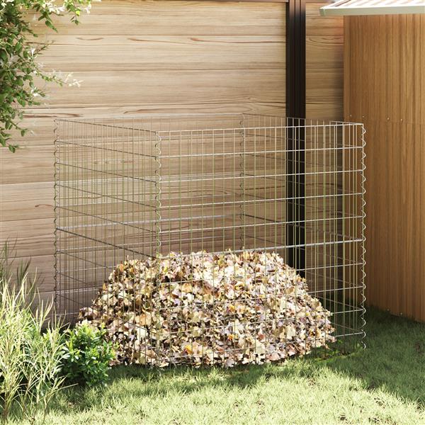 Grote foto vidaxl compostbak vierkant 100x100x100 cm gegalvaniseerd staal tuin en terras hekken en schuttingen