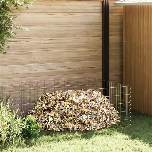 Grote foto vidaxl compostbak vierkant 100x100x50 cm gegalvaniseerd staal tuin en terras hekken en schuttingen