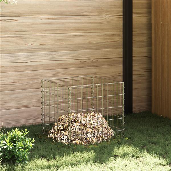 Grote foto vidaxl compostbak vierkant 50x50x50 cm gegalvaniseerd staal tuin en terras hekken en schuttingen