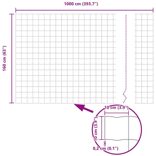 Grote foto vidaxl euro fence grijs 0 4x25 m staal tuin en terras hekken en schuttingen