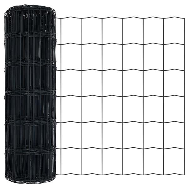 Grote foto vidaxl euro omheining grijs 0 6x25 m staald tuin en terras hekken en schuttingen