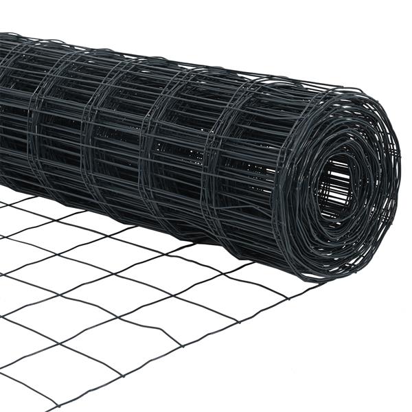 Grote foto vidaxl euro omheining grijs 0 6x25 m staald tuin en terras hekken en schuttingen