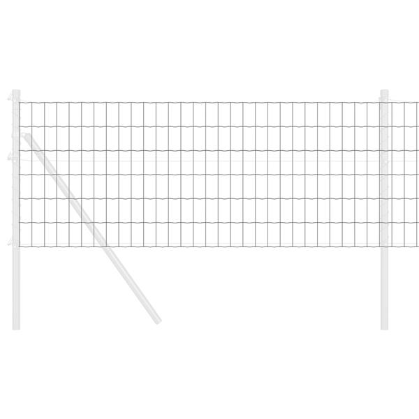 Grote foto vidaxl euro schutting grijs 0.6x25 m staal tuin en terras hekken en schuttingen