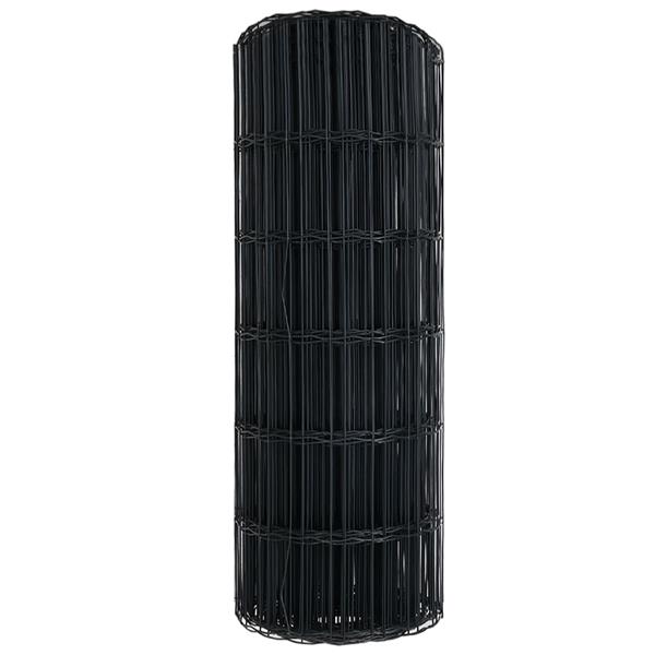 Grote foto vidaxl euro schutting grijs 0.6x25 m staal tuin en terras hekken en schuttingen