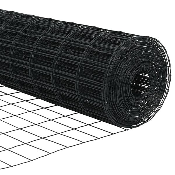 Grote foto vidaxl euro schutting grijs 0.6x25 m staal tuin en terras hekken en schuttingen