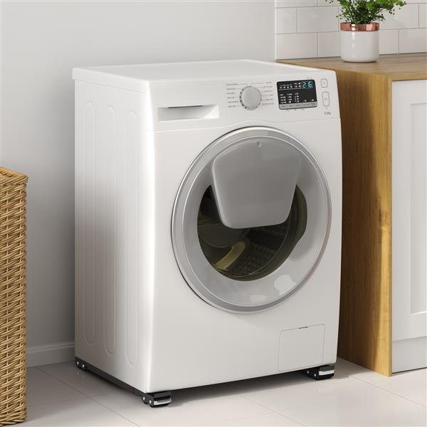 Grote foto vidaxl wasmachine basis met wielen 2 stuks lengte 46 71 cm 300 kg witgoed en apparatuur wasmachines
