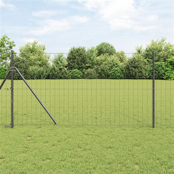Grote foto vidaxl euro hek grijs 1x10 m staal tuin en terras hekken en schuttingen