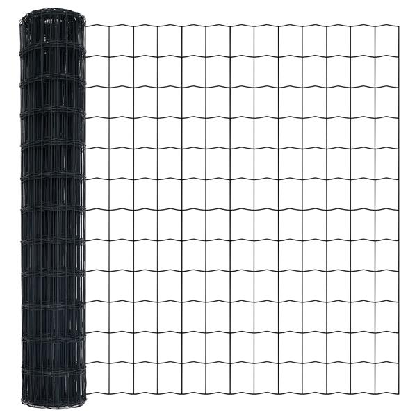 Grote foto vidaxl euro hek grijs 1x10 m staal tuin en terras hekken en schuttingen