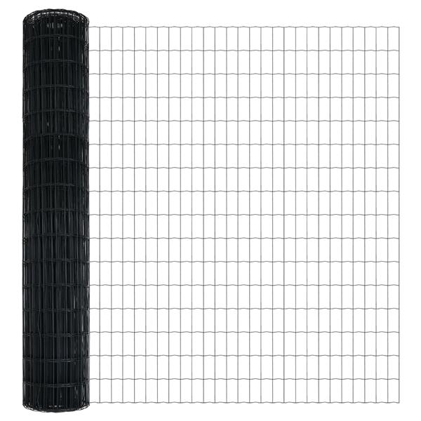 Grote foto vidaxl euro schutting grijs 1 6x10 m staal tuin en terras hekken en schuttingen