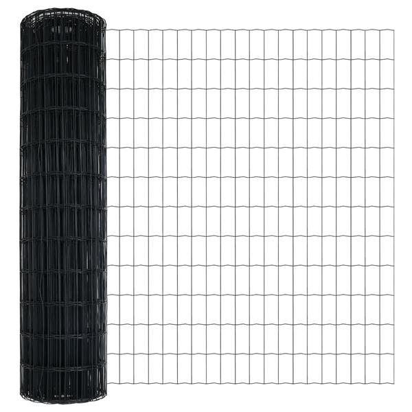 Grote foto vidaxl grijze euroomheining 1.2 x 10 m staal tuin en terras hekken en schuttingen
