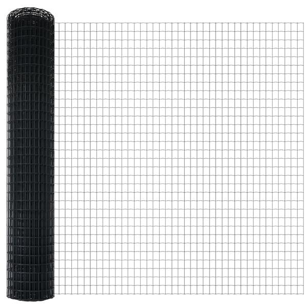 Grote foto vidaxl euro hek grijs 1.5x10 m staal tuin en terras hekken en schuttingen
