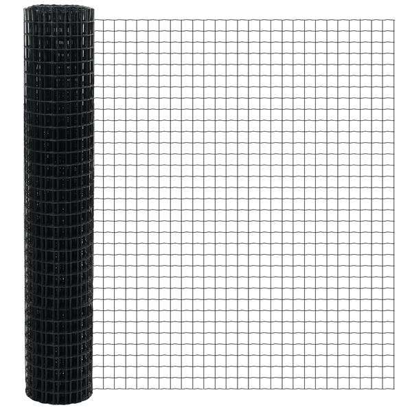 Grote foto vidaxl euro hek grijs 1 5 x 10 m staal tuin en terras hekken en schuttingen