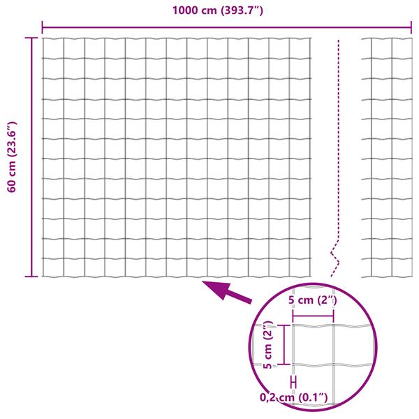 Grote foto vidaxl euro omheining grijs 0 6x10 m staal tuin en terras hekken en schuttingen