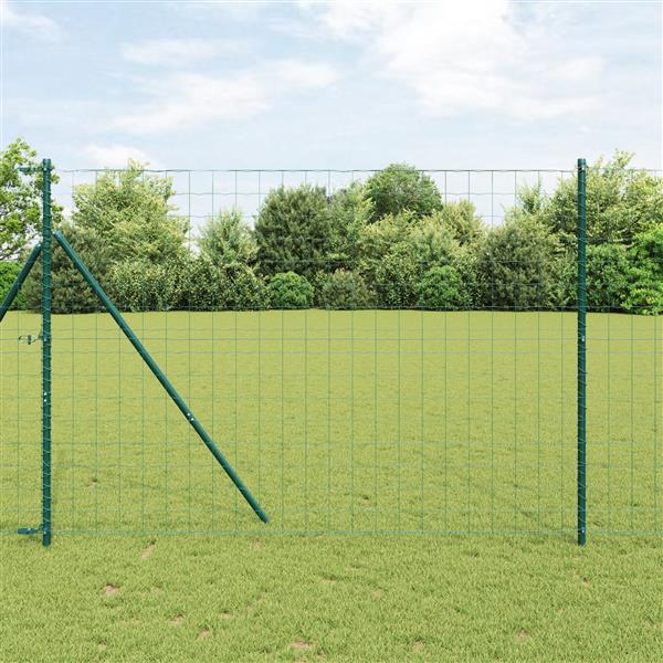 Grote foto vidaxl euro hek groen 1.6x10m staal tuin en terras hekken en schuttingen