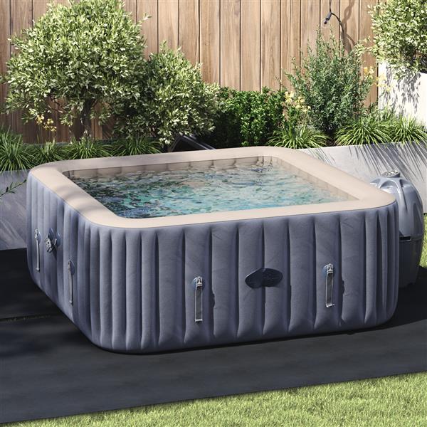 Grote foto vidaxl vierkante zwembadbedekking zwart polyester 274 x 274 cm tuin en terras zwembaden toebehoren