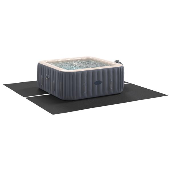 Grote foto vidaxl vierkante zwembadbedekking zwart polyester 274 x 274 cm tuin en terras zwembaden toebehoren