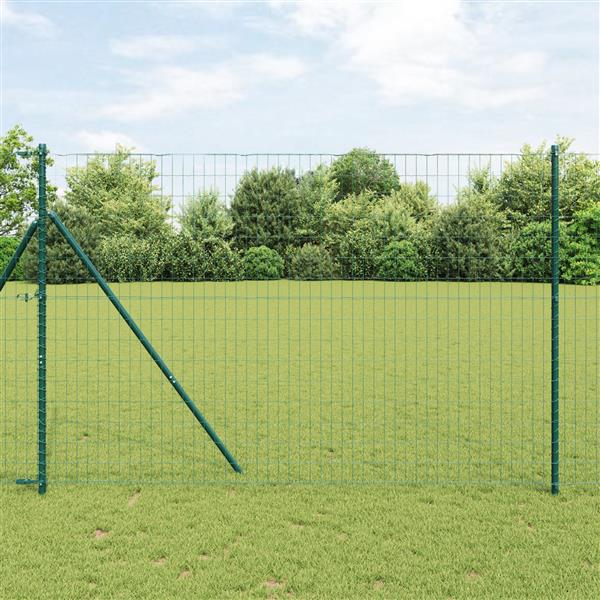 Grote foto vidaxl euro hek groen 1.5x10 m staal tuin en terras hekken en schuttingen