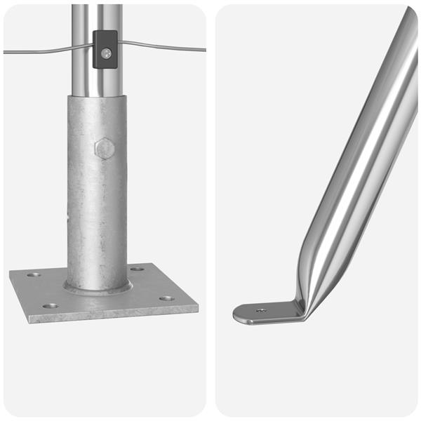 Grote foto vidaxl hekpalen met voetplaten 13 stuks 32mm 88 5cm gegalvaniseerd staal tuin en terras overige tuin en terras