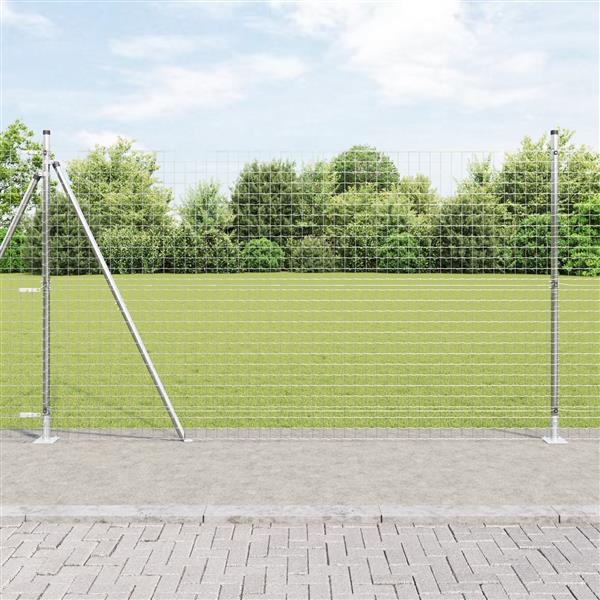 Grote foto vidaxl pompalen met basisplaten 13 stuks 32mm 83 5cm gegalvaniseerd staal tuin en terras overige tuin en terras