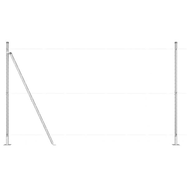 Grote foto vidaxl pompalen met basisplaten 13 stuks 32mm 83 5cm gegalvaniseerd staal tuin en terras overige tuin en terras