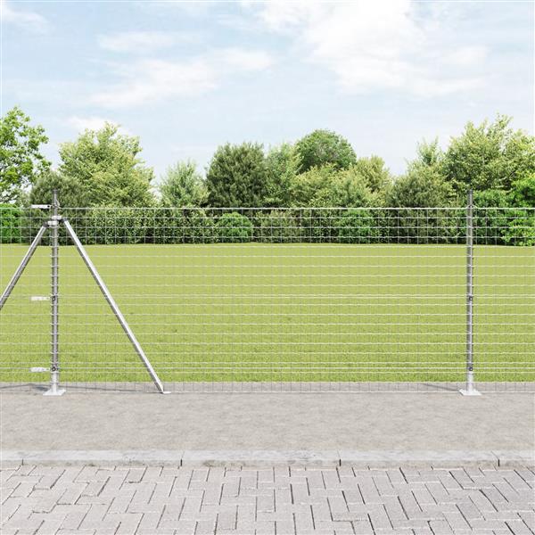 Grote foto vidaxl hekpalen met basisplaten 13 stuks 32mm 110cm gegalvaniseerd staal tuin en terras overige tuin en terras