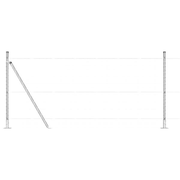 Grote foto vidaxl hekpalen met basisplaten 13 stuks 32mm 90cm gegalvaniseerd staal tuin en terras overige tuin en terras