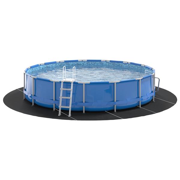 Grote foto vidaxl ronde zwembad cover zwart kunststof 610 cm tuin en terras zwembaden toebehoren