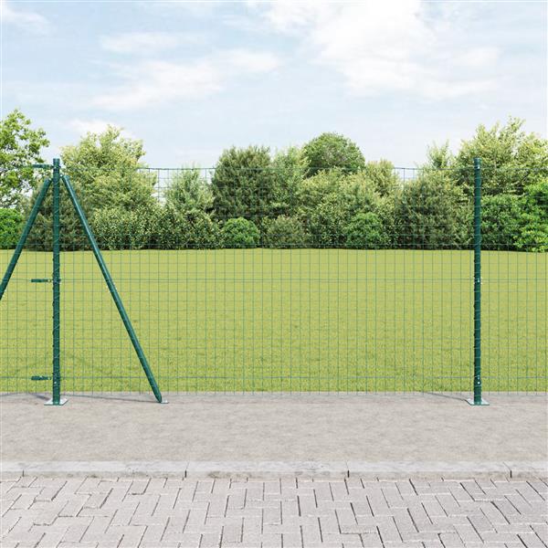 Grote foto vidaxl fence posts met basisplaten 7 stuks 32mm 68 5cm gegalvaniseerd staal tuin en terras overige tuin en terras