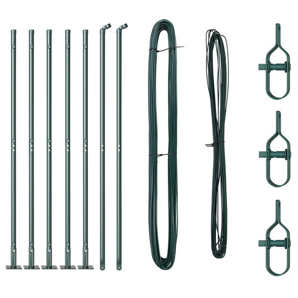 Grote foto vidaxl fence posts met basisplaten 7 stuks 32mm 68 5cm gegalvaniseerd staal tuin en terras overige tuin en terras