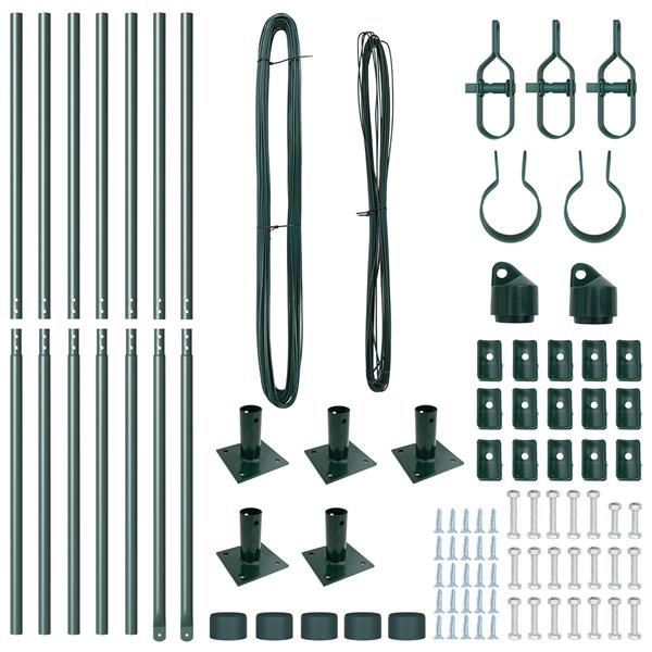Grote foto vidaxl fence posts met basisplaten 7 stuks 32mm 68 5cm gegalvaniseerd staal tuin en terras overige tuin en terras