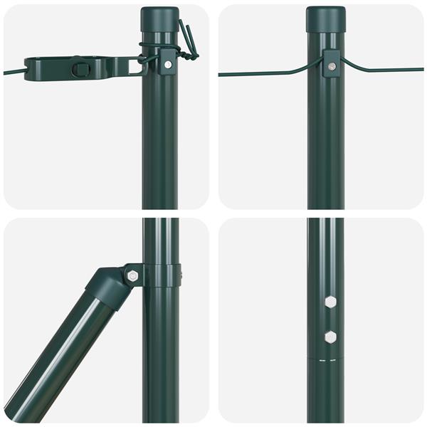 Grote foto vidaxl fence posts met basisplaten 7 stuks 32mm 68 5cm gegalvaniseerd staal tuin en terras overige tuin en terras