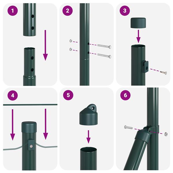 Grote foto vidaxl fence posts met basisplaten 7 stuks 32mm 68 5cm gegalvaniseerd staal tuin en terras overige tuin en terras