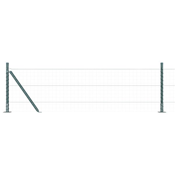 Grote foto vidaxl hekpalen met bodemplaten 7 stuks 32mm 70cm gegalvaniseerd staal tuin en terras overige tuin en terras