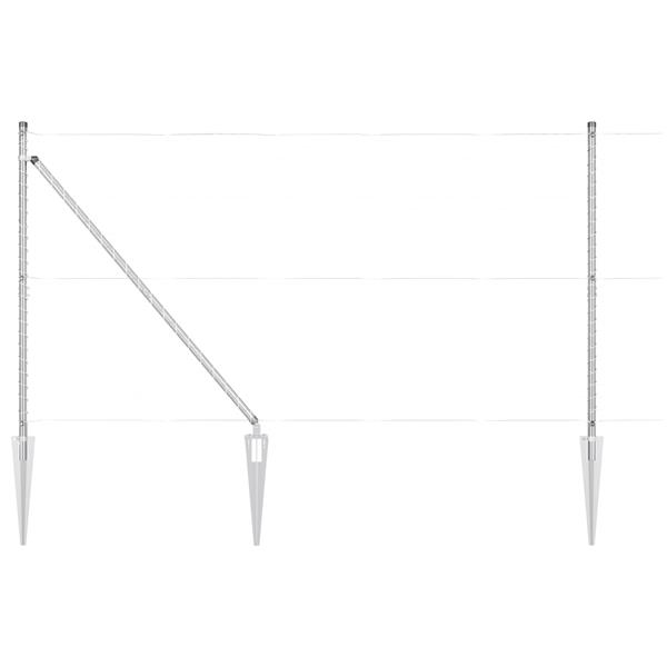 Grote foto vidaxl hekpalen met spijker 7 stuks 32 mm 140 cm gegalvaniseerd staal tuin en terras overige tuin en terras