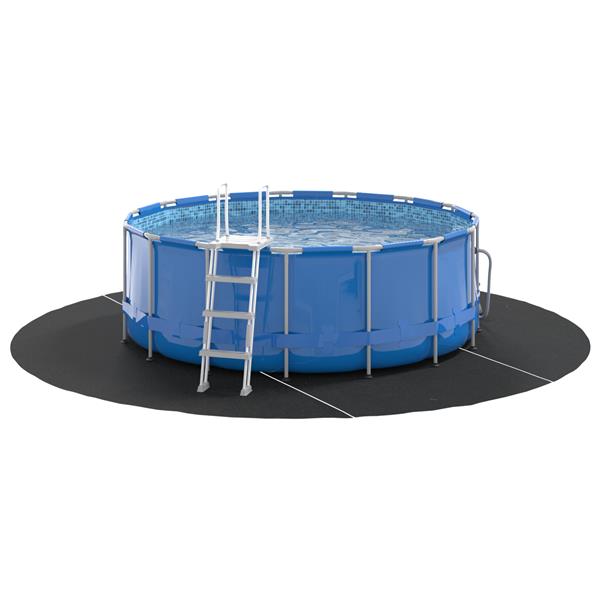 Grote foto vidaxl ronde zwembadcover zwart polyethyleen 306 cm tuin en terras zwembaden toebehoren