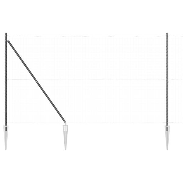 Grote foto vidaxl hekpalen met spikes 7 stuks 32 mm 180 cm gegalvaniseerd staal tuin en terras overige tuin en terras