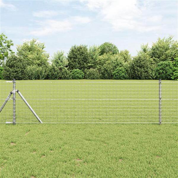 Grote foto vidaxl hekpalen 7 stuks 32 mm 100 cm gegalvaniseerd staal tuin en terras overige tuin en terras