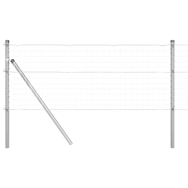 Grote foto vidaxl hekpalen 7 stuks 32 mm 100 cm gegalvaniseerd staal tuin en terras overige tuin en terras