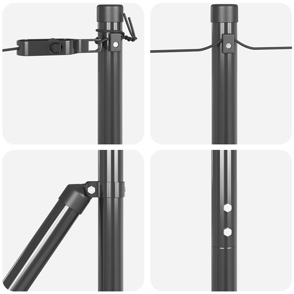 Grote foto vidaxl hekpalen 13 stuks grijs 32 mm 150 cm gegalvaniseerd staal tuin en terras overige tuin en terras