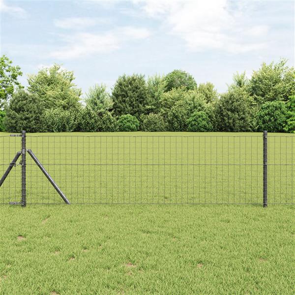 Grote foto vidaxl hekpalen 13 stuks grijs 32 mm 120 cm gegalvaniseerd staal tuin en terras overige tuin en terras